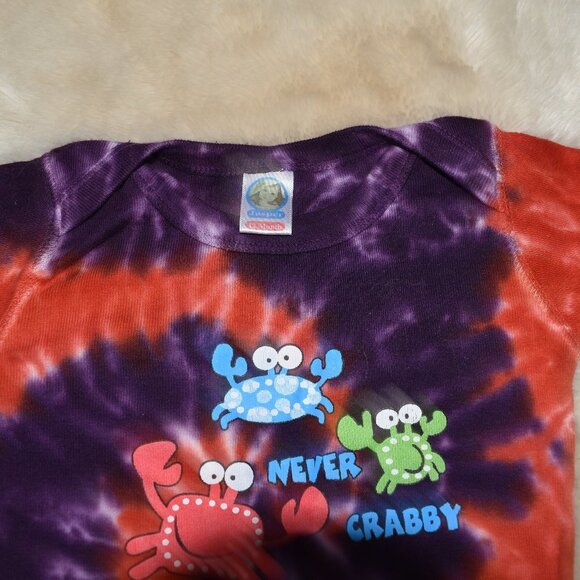 Baby Bodysuit Tee Montauk Shirt Size 12 Months Unisex Tie Dye Short Sleeve - Picture 4 of 5